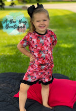 Load image into Gallery viewer, Ladybug Ruffle Short Pjs
