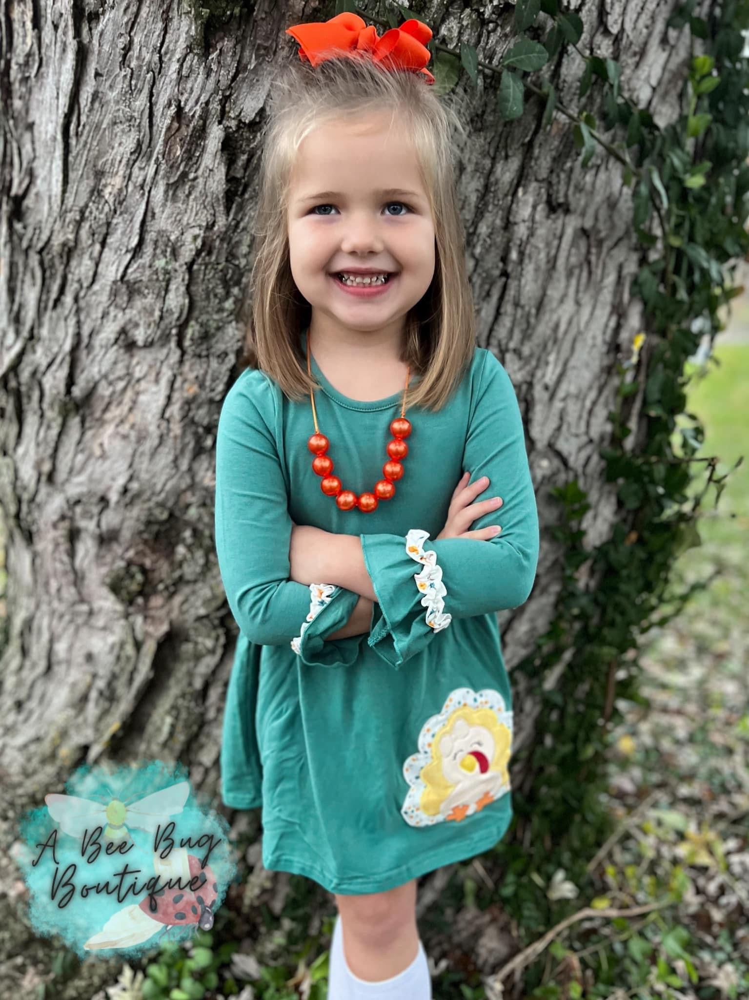 Little Turkey Embroidered Dress