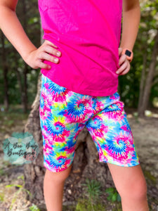 Neon Tie Dye biker shorts