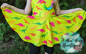 Neon Dinos Peplum Top