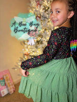 Load image into Gallery viewer, Winterberry Sage Swiss Dots Dress
