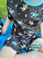 Load image into Gallery viewer, Blue Pup shorts pjs
