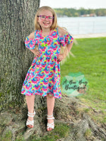 Load image into Gallery viewer, Neon Tie Dye Cold Shoulder Dress
