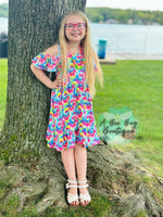 Load image into Gallery viewer, Neon Tie Dye Cold Shoulder Dress
