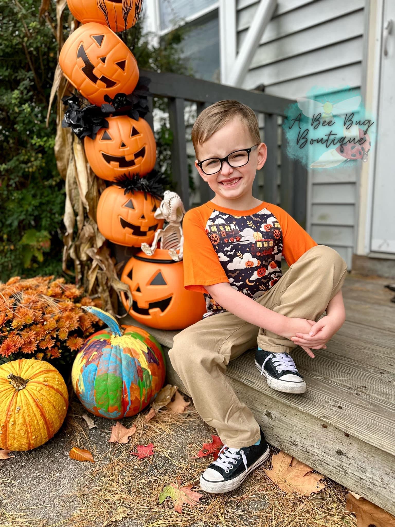 Halloween Train Raglan