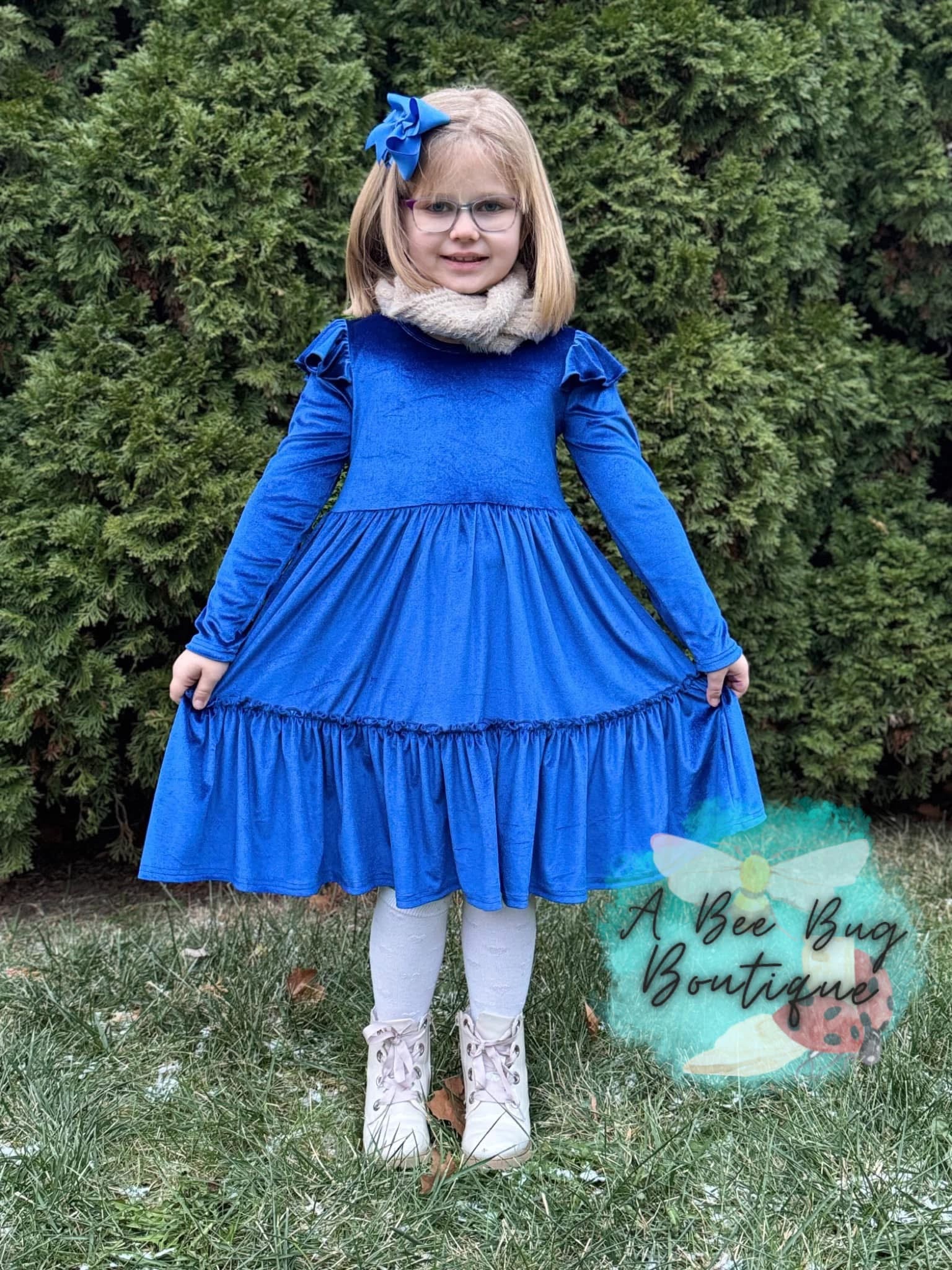 sapphire blue velvet dress Esmee Velvet Dress