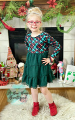 Load image into Gallery viewer, Holiday Sparkle Swiss Dots Dress

