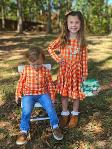 Harvest Plaid Twirl Dress