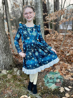 Load image into Gallery viewer, Snowflake Magic Crossback Twirl Dress
