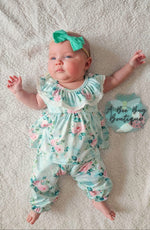 Load image into Gallery viewer, Spring Sage Floral Romper
