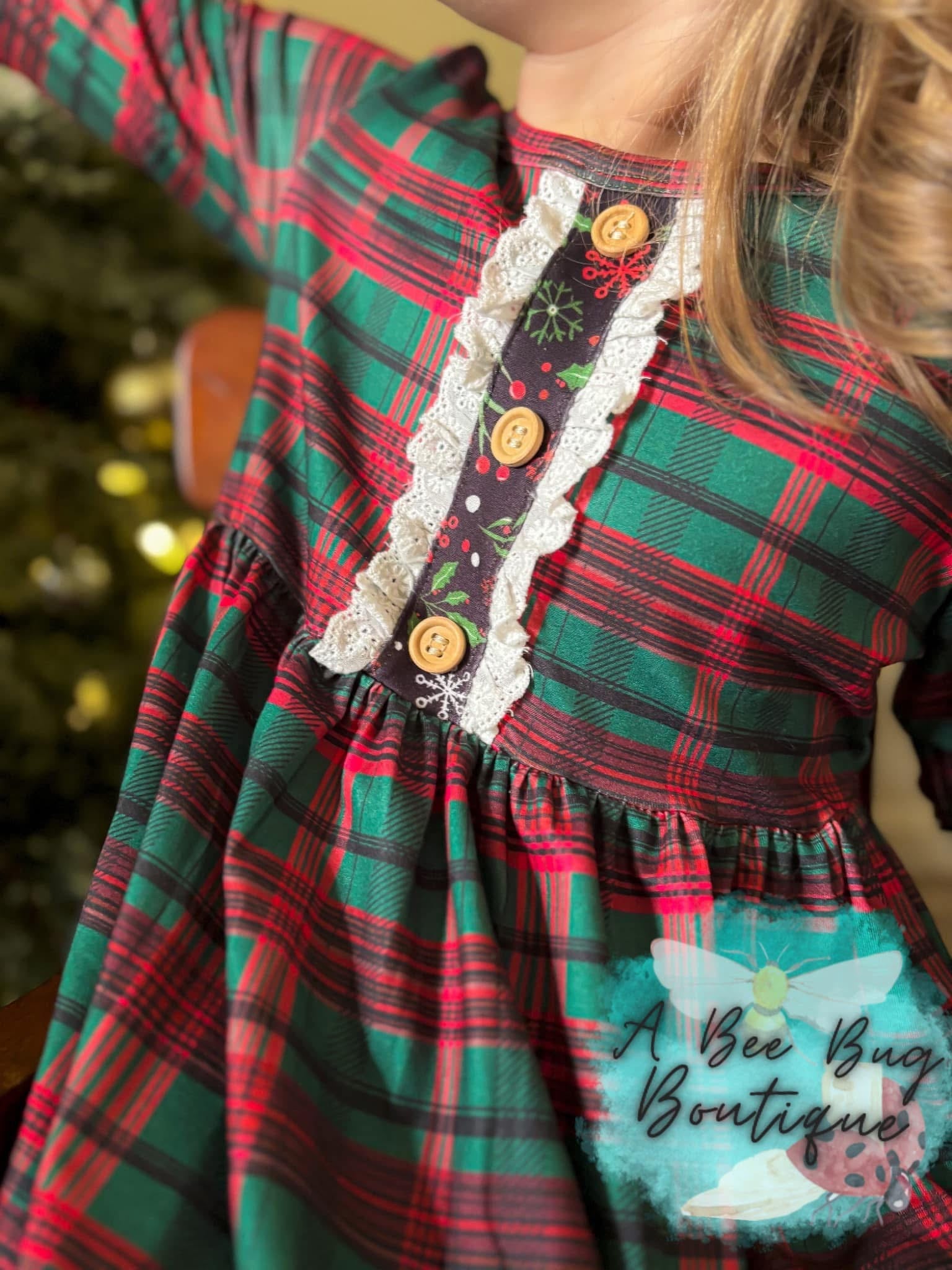 Classic Christmas Plaid Dress