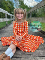 Load image into Gallery viewer, Harvest Plaid Twirl Dress
