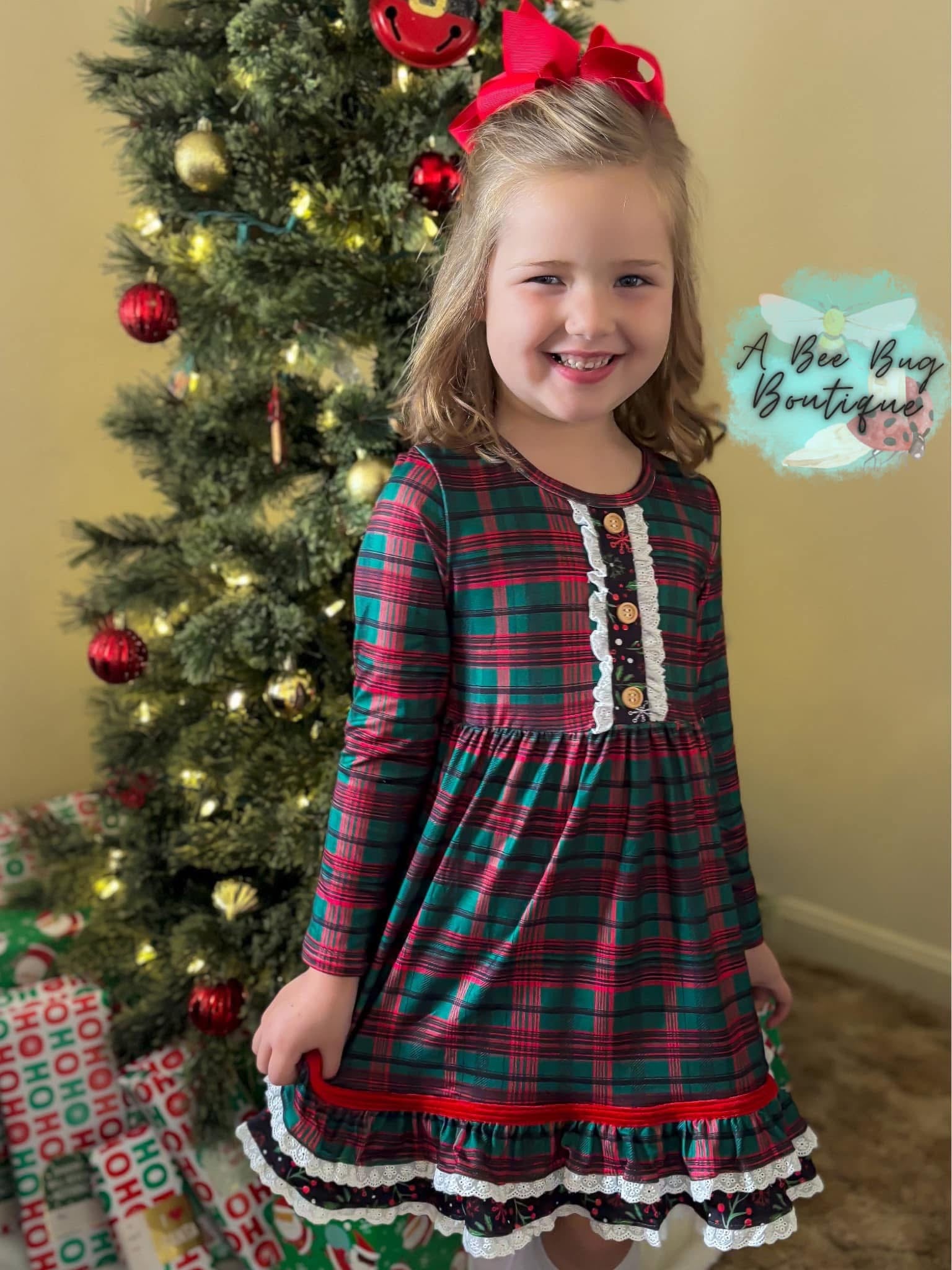 Classic Christmas Plaid Dress