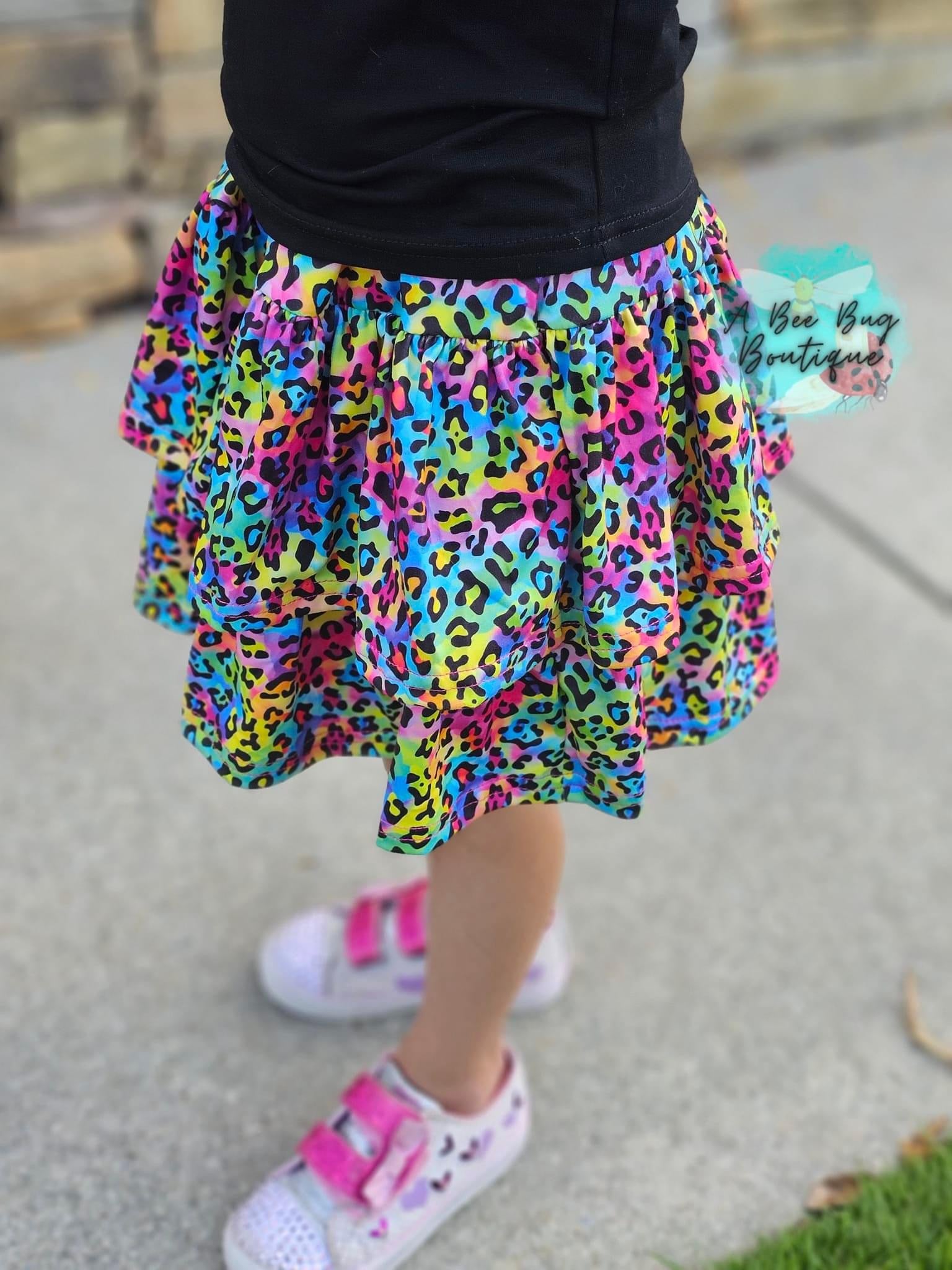 Neon Leopard Skort