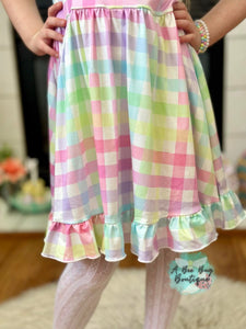 Rainbow Plaid Twirl