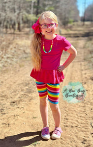 Rainbow Stripe Biker Shorts