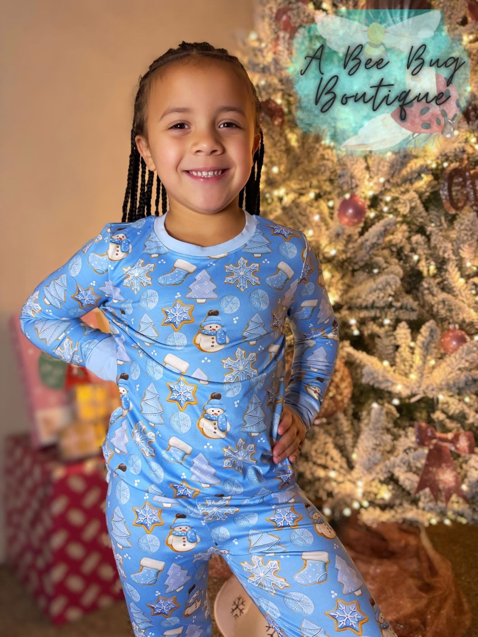 Blue Sugar Cookies Ruffled pj set