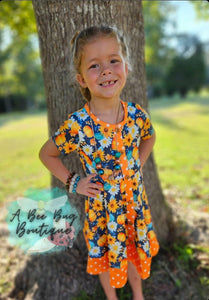 Autumn Splendor Button Dress