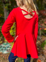 Load image into Gallery viewer, Red Crossback Peplum
