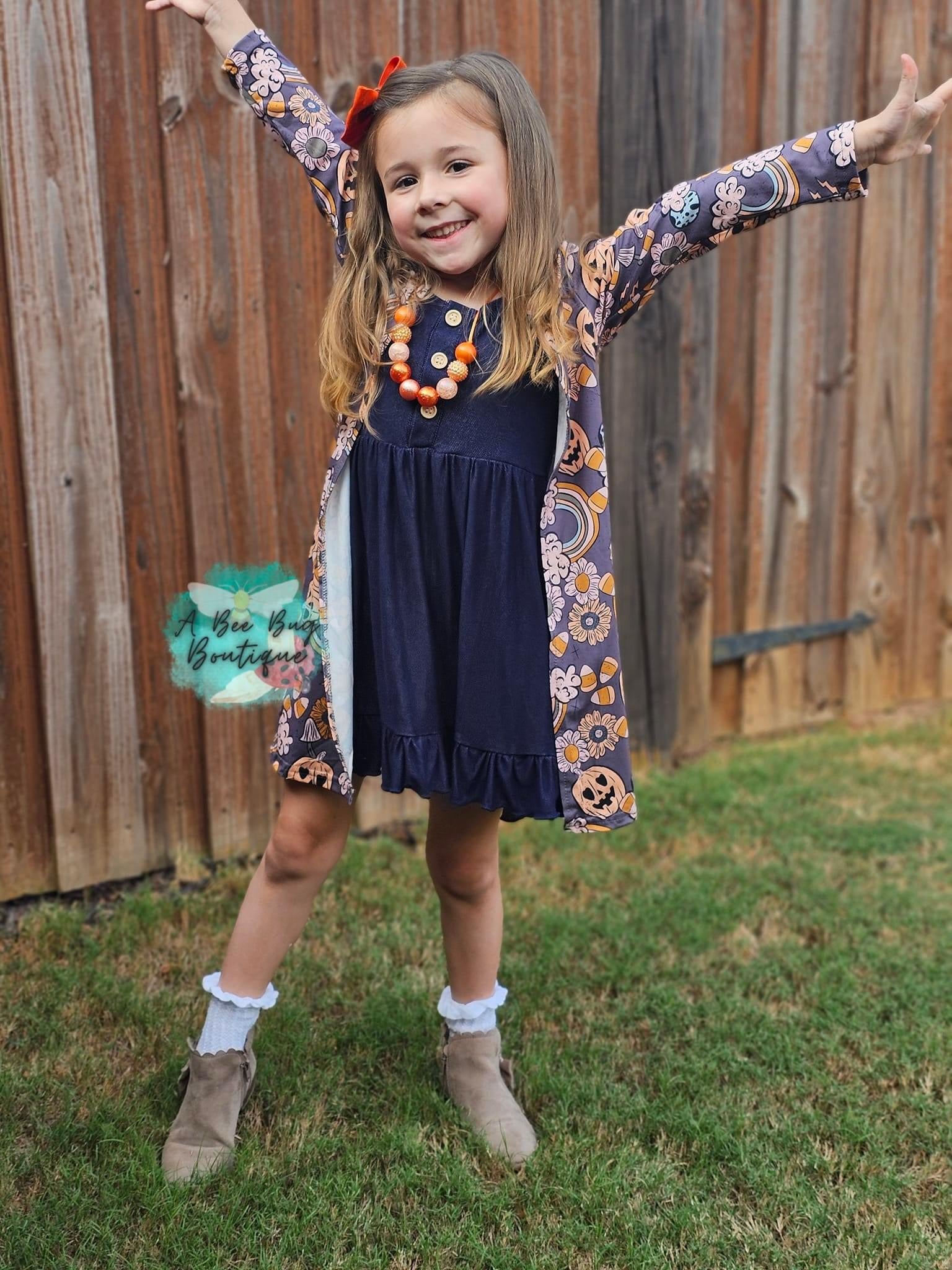 Halloween Rainbows Kid Cardigan