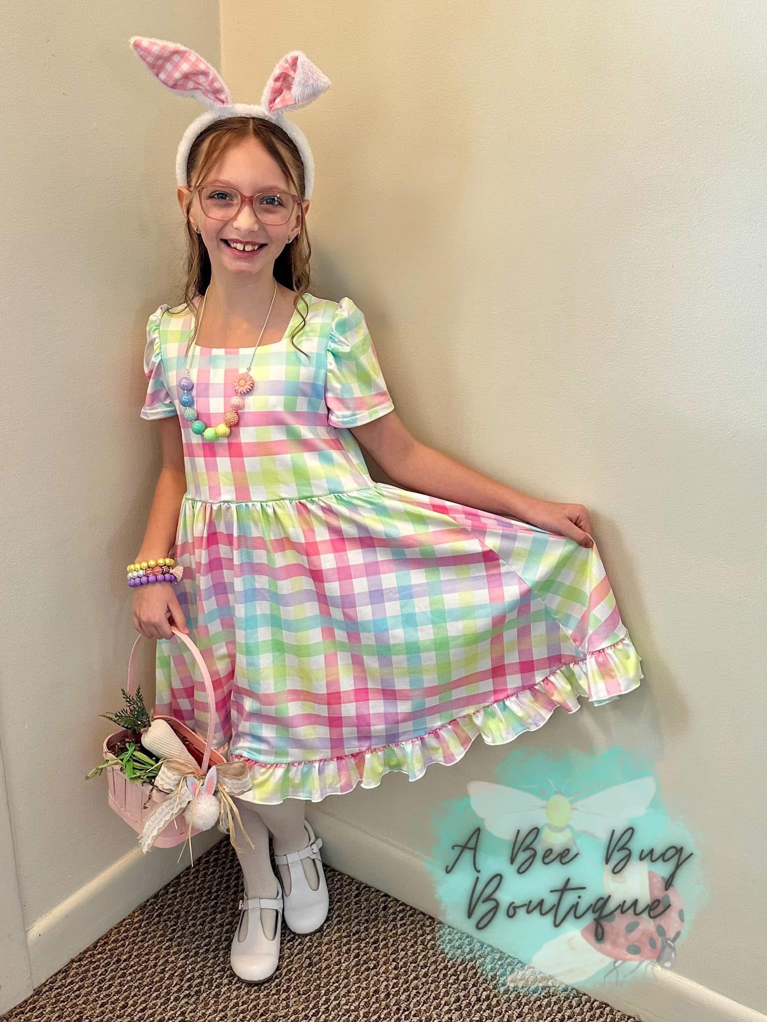 Rainbow Plaid Twirl