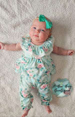 Load image into Gallery viewer, Spring Sage Floral Romper
