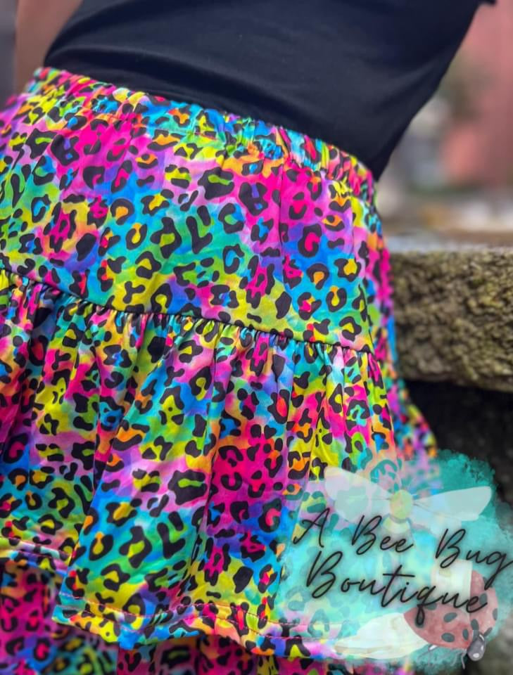 Neon Leopard Skort