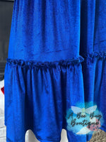 Load image into Gallery viewer, Sapphire Blue Velvet Dress
