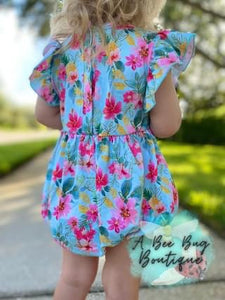 Minty Flamingoes Romper