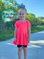 Load image into Gallery viewer, Neon Coral Peplum Top
