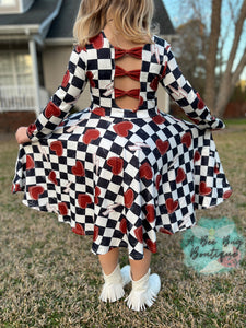 Racing Hearts Twirl Dress