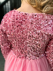 Pink Sequin Tulle Dress