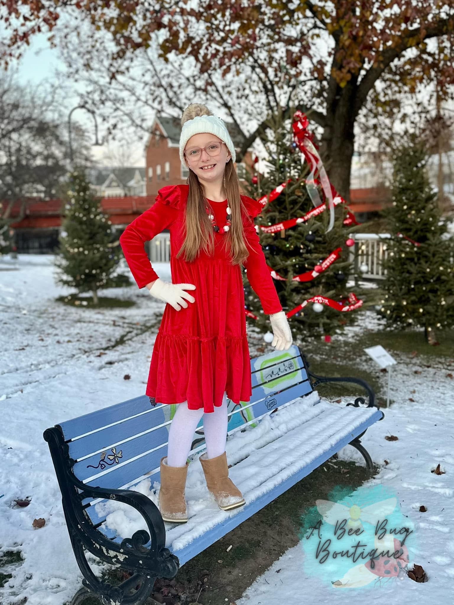 Ruby Red Velvet Dress