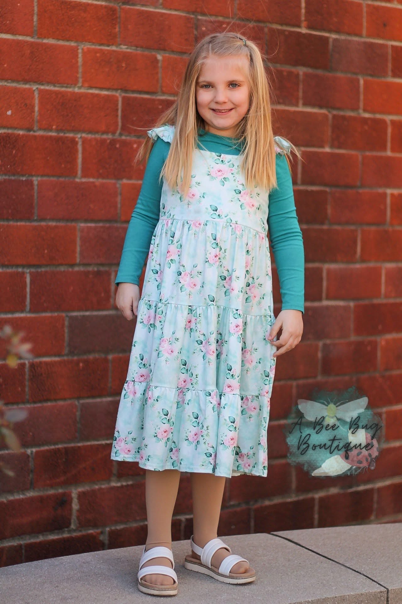 Spring Sage Floral Maxi Dress