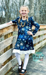 Load image into Gallery viewer, Snowflake Magic Crossback Twirl Dress
