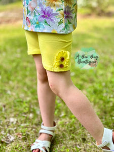 Yellow Button Shorts