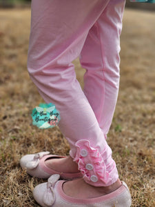 Pink Button Leggings