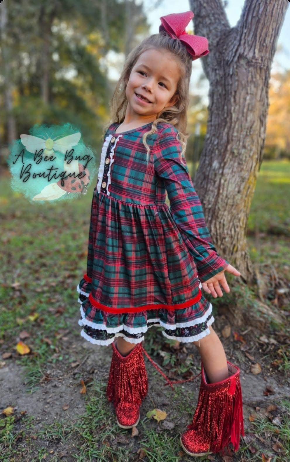 Classic Christmas Plaid Dress