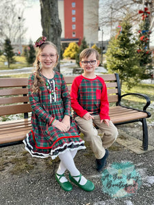 Classic Christmas Plaid Raglan Tee