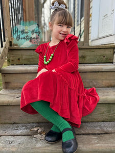 Ruby Red Velvet Dress