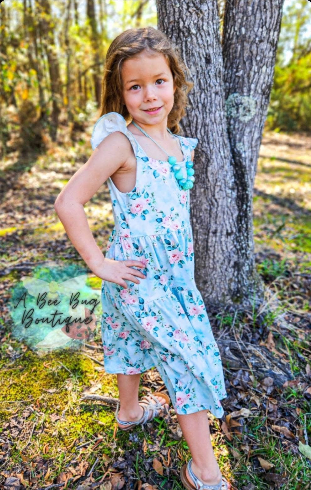 Spring Sage Floral Maxi Dress
