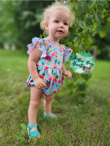 Minty Flamingoes Romper