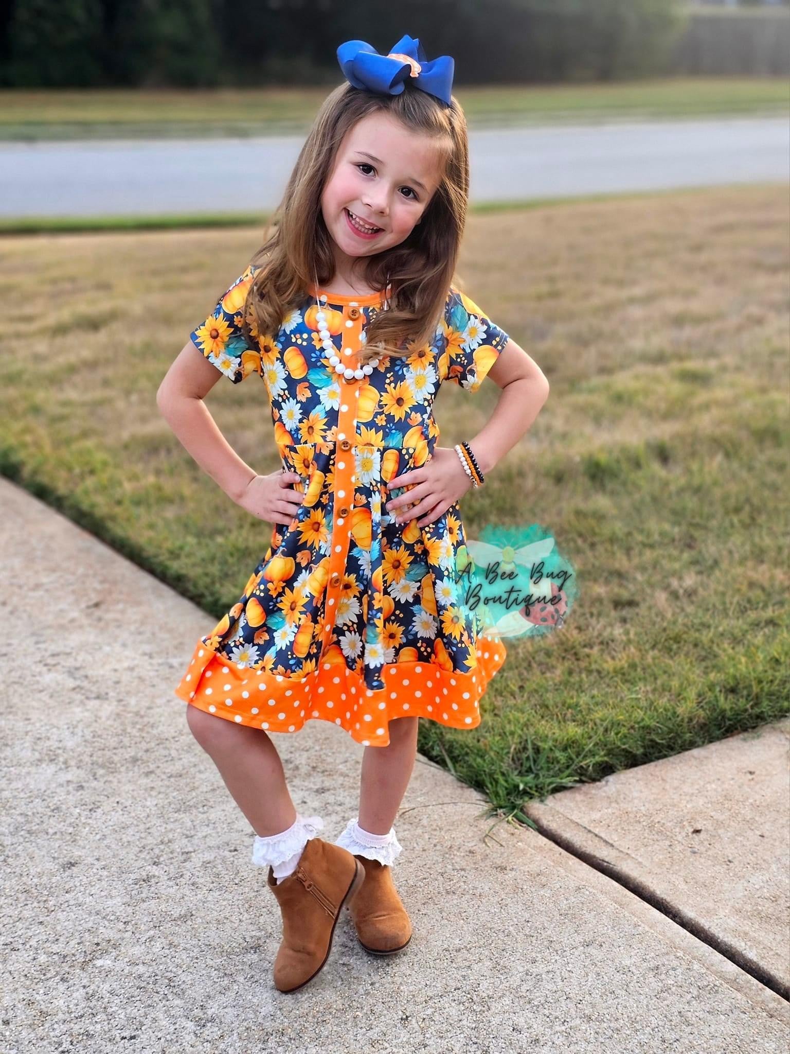 Autumn Splendor Button Dress