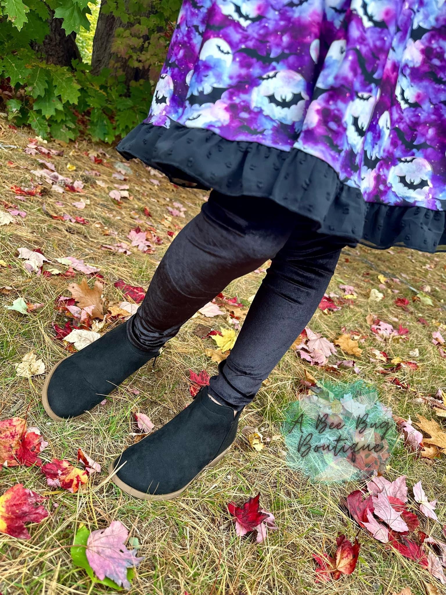 Black Crushed Velvet Leggings