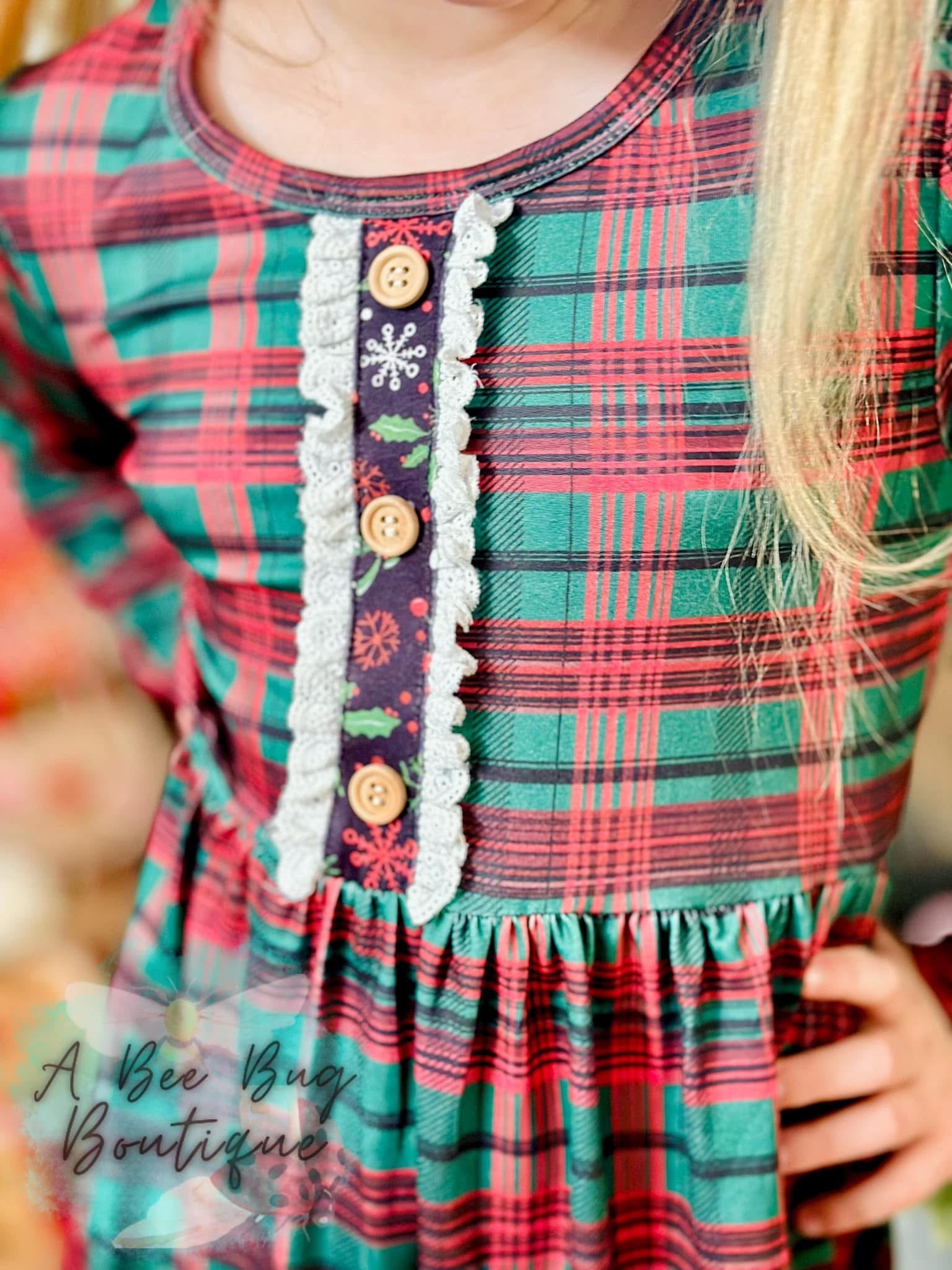 Classic Christmas Plaid Dress