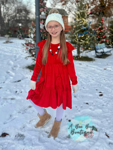 Ruby Red Velvet Dress