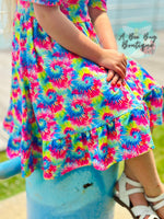 Load image into Gallery viewer, Neon Tie Dye Cold Shoulder Dress
