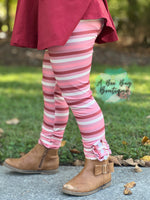 Load image into Gallery viewer, Mauve Stripe Button Leggings
