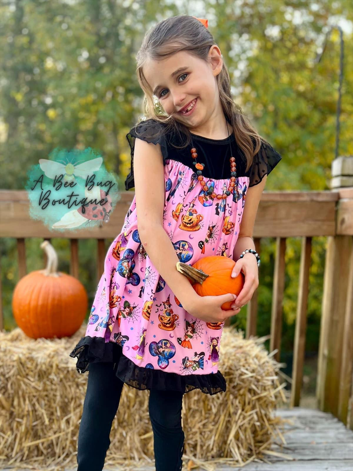 Pumpkin Princesses Velvet Dress