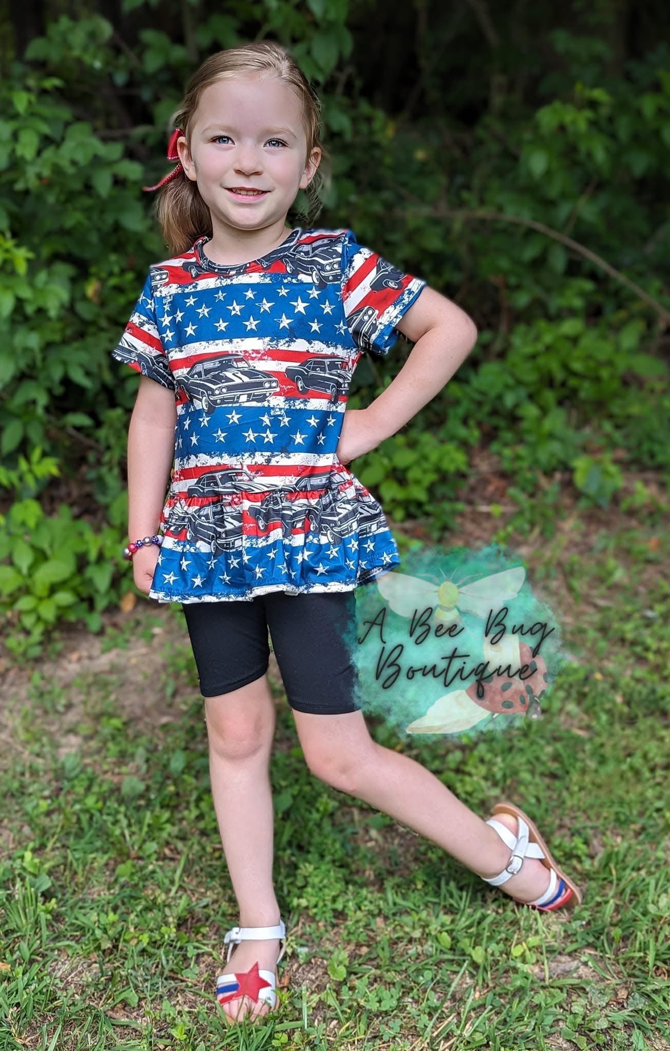 Freedom Cars Peplum Top